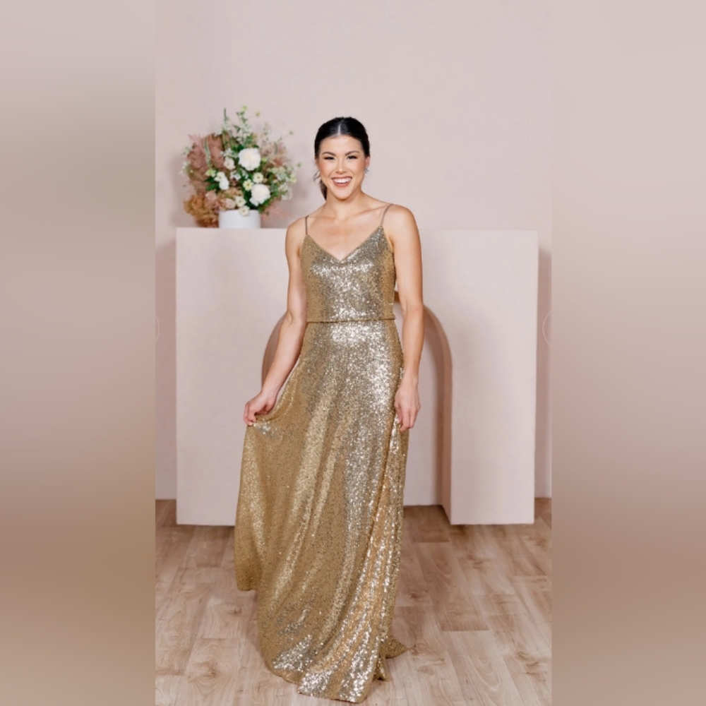 Gold Hazel Sequin Dress Revelry 16